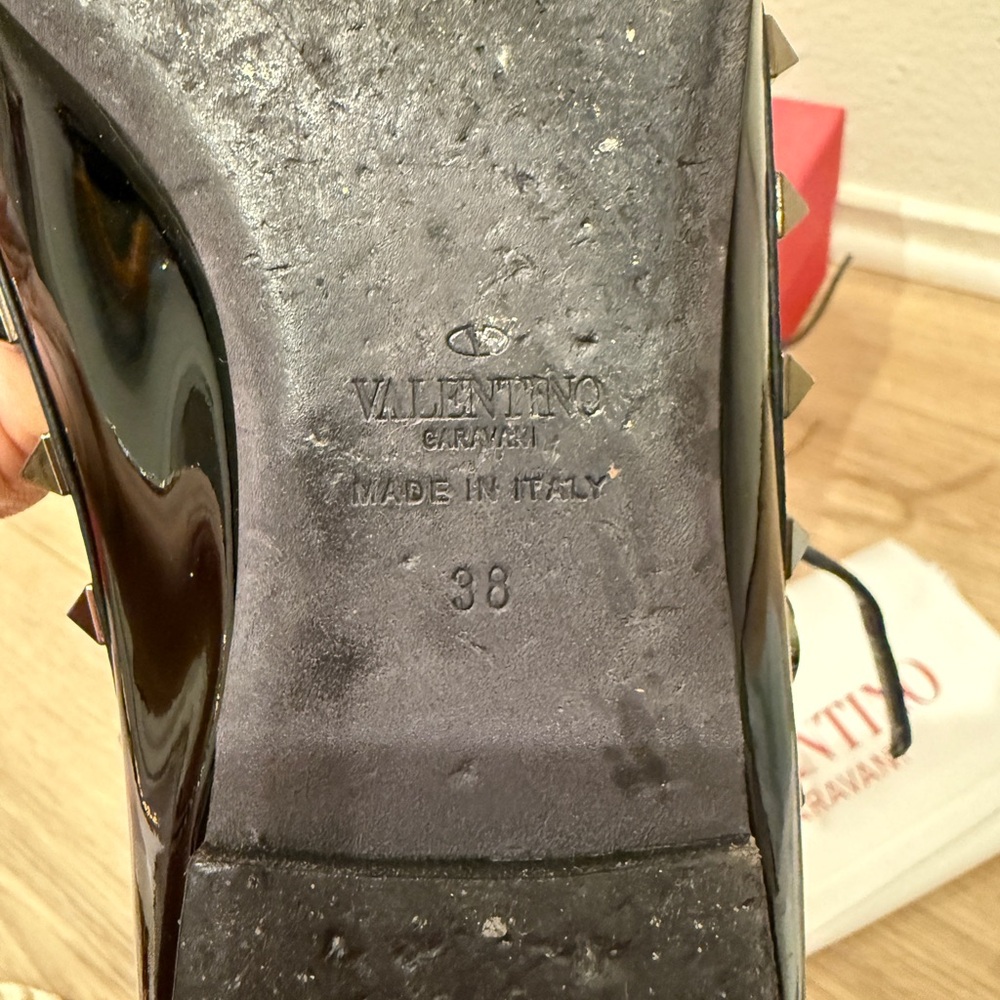Valentino rockstud flat black patent 38 - Picture 7 of 10